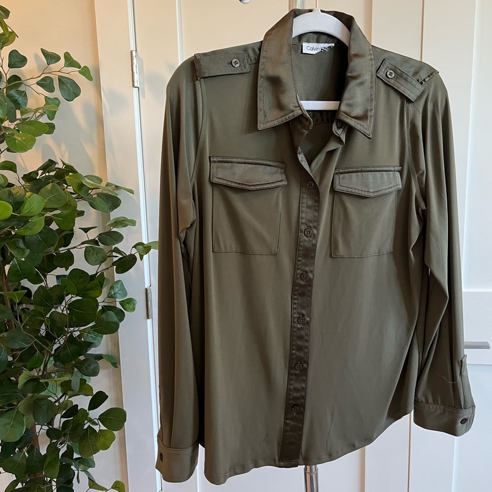 Calvin Klein green blouse